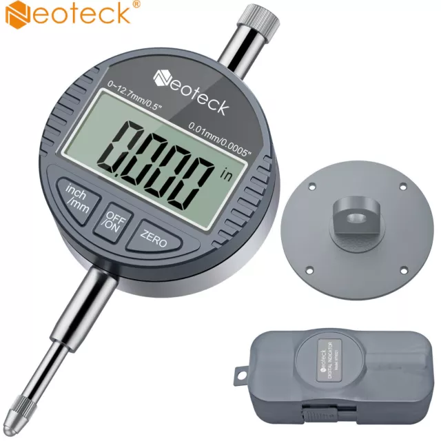 Neoteck Digital Dial Indicator DTI Test Gauge 0.01/0.0005'' Range 0-12.7 mm