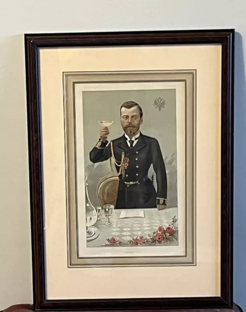 RARE 1897 Czar Nicholas II Vanity Fair  Print “The Little Father” Nicely Framed