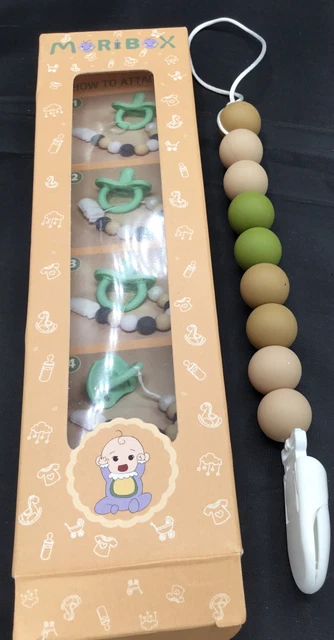 Pacifier Clip for Boys Girls - MORIBOX Pacifier Clip Silicone Beads Unused