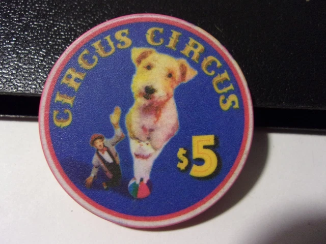 CIRCUS CIRCUS CASINO HOTEL $5 hotel casino gaming poker chip - Las Vegas, NV