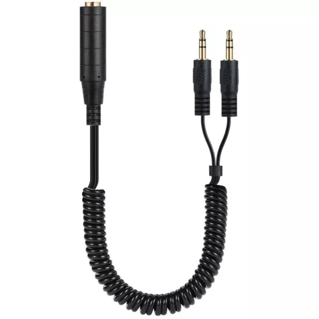 6.35mm 1/4 inch TRS Female to Dual 3.5mm Male Stereo Audio Y Splitter Cable 0.8m