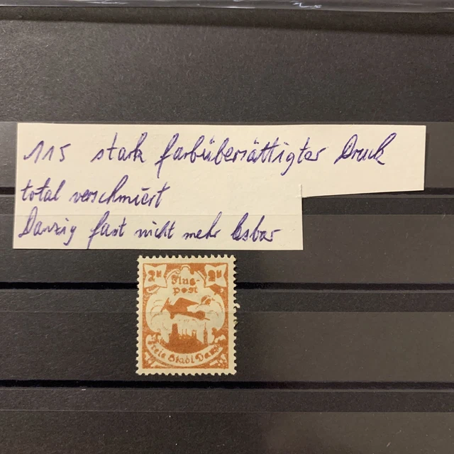 Briefmarke Freie Stadt Danzig Fehldruck