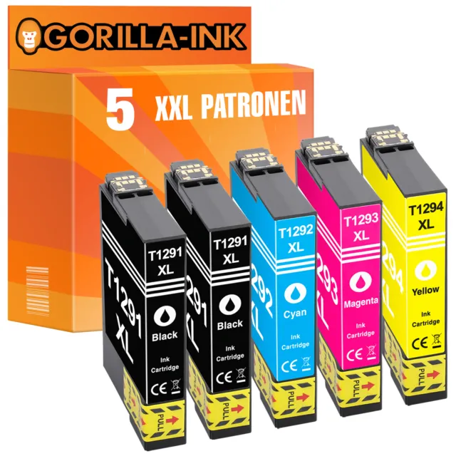 5 Patronen XL für Epson Stylus Office BX 630 FW BX 635 FWD BX 925FWD GI1291-1294