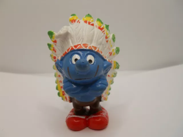 Smurf Puffi Schlumpf Barbapuffo 20144 Puffo Indiano Indian Smurf West Germany