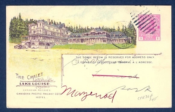 CANADA #CPR 36f LAKE LOUISE PC 1917 TO MAZENOD SASK