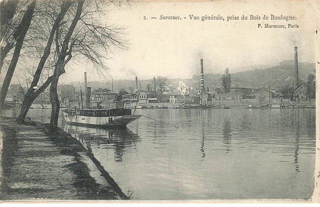 92 Suresnes #28200 Vue Generale Prise Du Bois Boulogne Bords De Seine Bateau