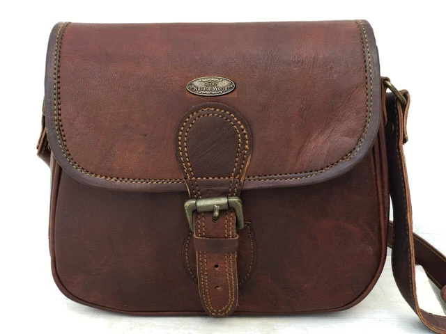 Neuf Femmes Vintage Cuir Véritable Sac Bandoulière Messager (25.4cm)