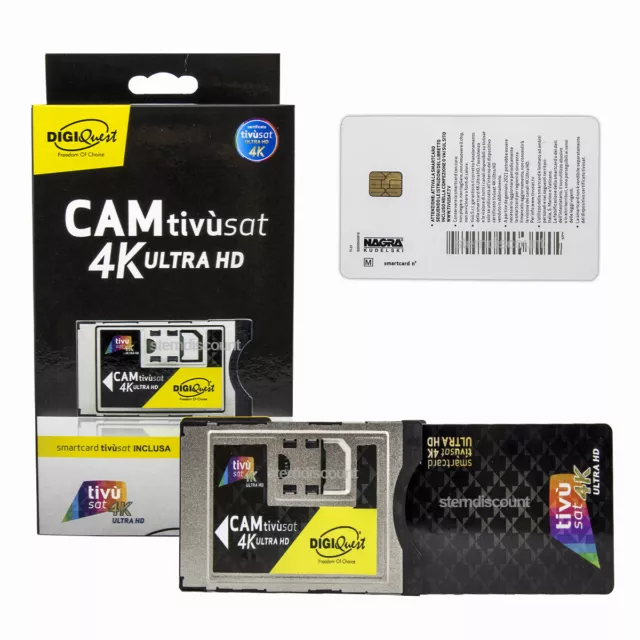 Tivusat Modul 4K + Karte Aktiviert ++ Ultra HD Smartcard CAM Tivùsat RAI 4K NEU