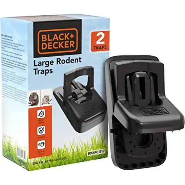 Black+Decker Rat-Mouse-Rodent Trap Indoor/Outdoor Reusable Touch Free 2 Pack