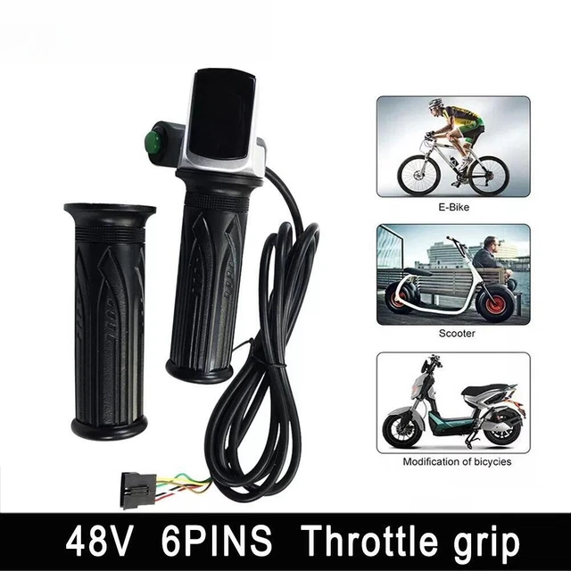 Voilamart 48V Electric Bike Twist Throttle With LCD Display - For E-Bike Conversion Kits