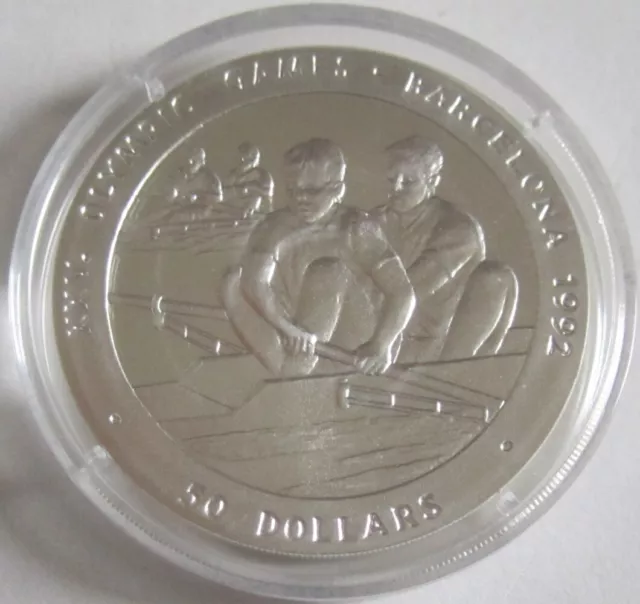 Niue 50 Dollars 1989 Olympics Barcelona Rowing Silver