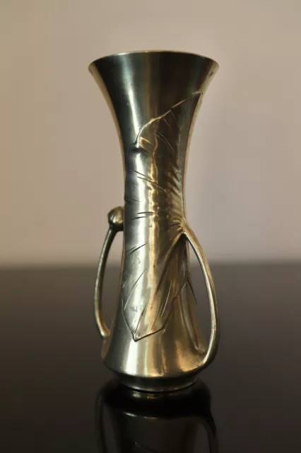 Japanese Meiji Bronze Art Nouveau Gilt Lotus Vase
