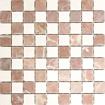 Mosaik MOS44-30-130 Carrelage en marbre naturel Beige/rouge 