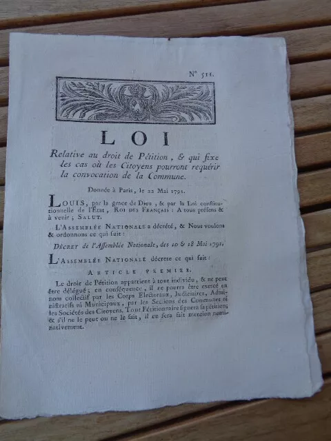 Ley A Directo De Petición, & Que Fijo Los Caso Donde Los Ciudadanos 1791