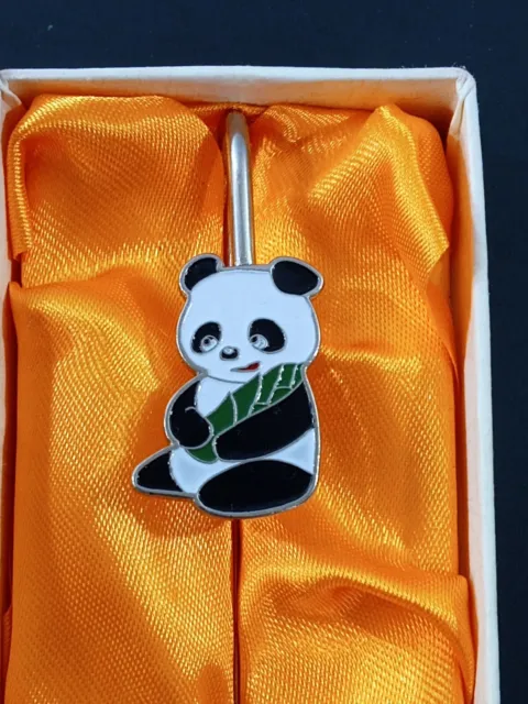 Metal/Enamel Panda Bear Bookmarker Chinese Asian