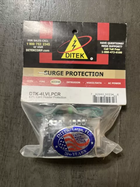 DITEK, DTK-4LVLPCR 4-PR, Card Reader Surge Protector, NEW