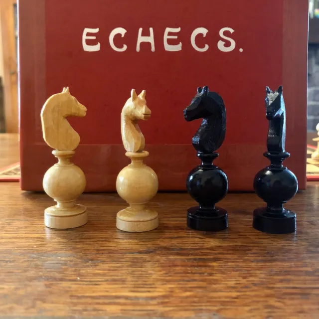 Antique Regency Chess Game. Travel set. Complete & Original. Art Deco Style.