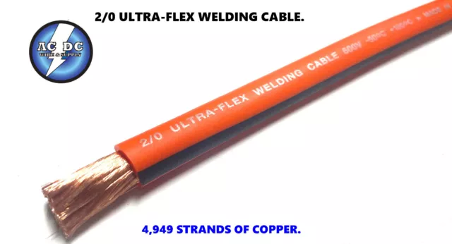 2/0 AWG Ultra Flex Welding Cable Jacket Orange/Black 2 cables made for nlmd16