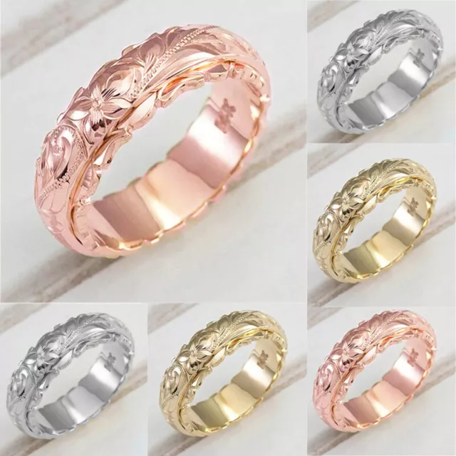 Fashion Elegant Rings For Women Silver Rose Gold Gold Jewelry Ring Size 5-11 Hot