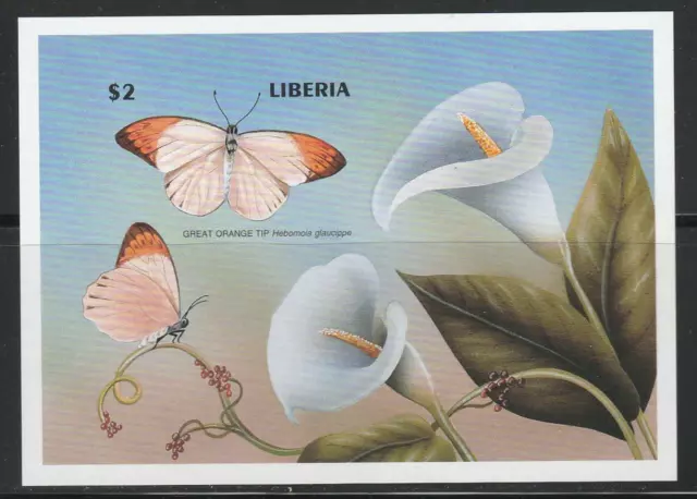 Liberia Insects Butterflies Stamps 1998 Butterflies Imperf Ss Mnh - Ib124