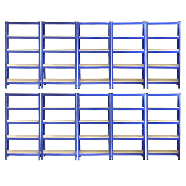 10 Magazzino garage T-Rax acciaio blu 5 livelli 75 cm unità di stoccaggio scaffalature