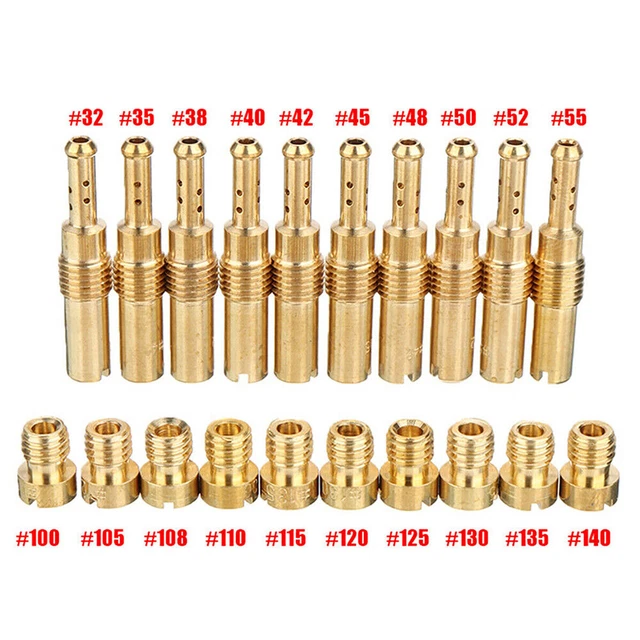 20pcs Carburetor Main Jet Kit Slow/Pilot Jet Set Kit For PWK Keihin OKO CVK Type