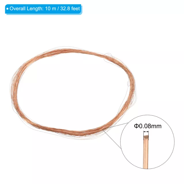 33' Solid Bare Copper Wire 40# 99.9% Pure Copper Wire 0.08mm Soft Beading Wire 2