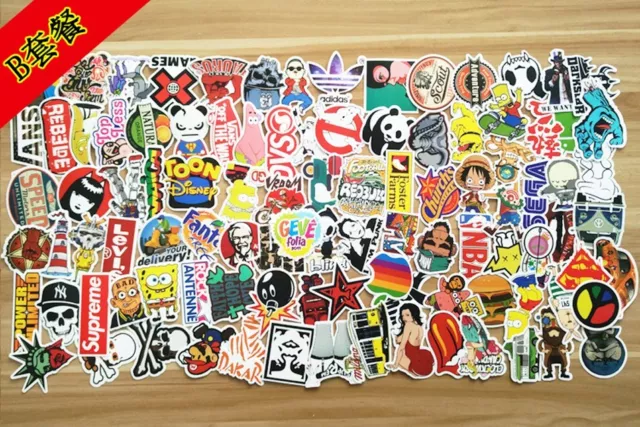 100Pcs PVC Waterproof Sticker For Luggage Skateboard bumper sticker