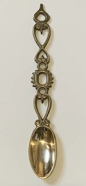 Vintage Decorative Heavy Brass Love Spoon 10 Inches Long