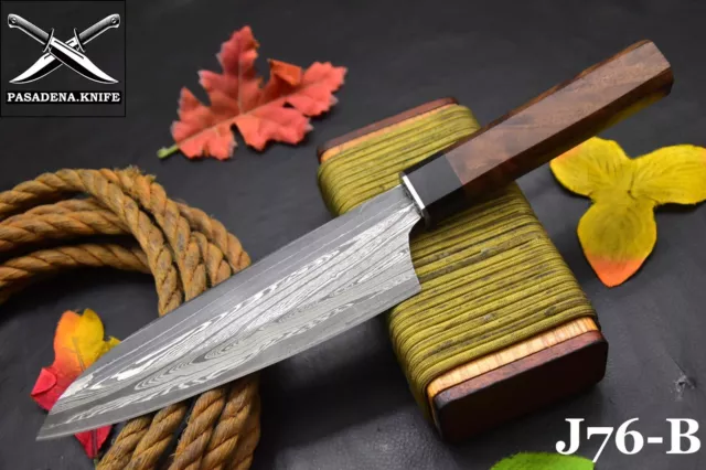 Custom San Mai 12.8"OAL Hand Forged Damascus Steel Chef Knife Handmade (J76-B)