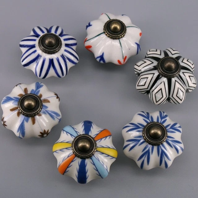 1x Painted Ceramic Handles and Knobs Cabinet Dresser Drawer Pulls