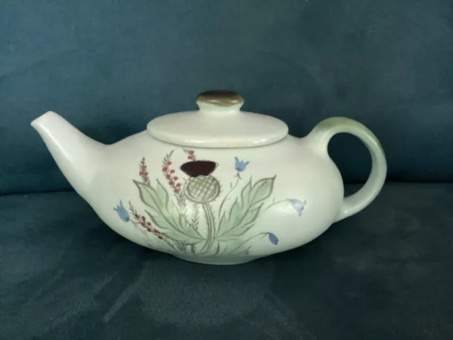 VTG Buchan Thistleware Teapot Portobello Scotland Hand Painted Stoneware #296