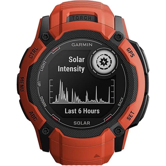 GARMIN INSTINCT 2X Solar 50mm Flame Red GPS Bluetooth Smartwatch