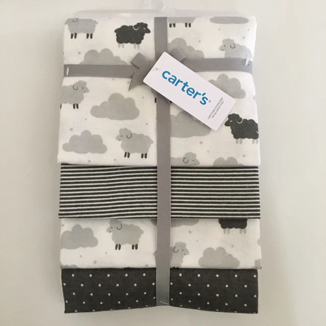 NEW Carters Baby 4 pack Receiving Blankets Clouds Animals Stripes Polka Dots
