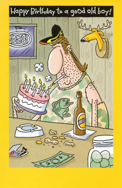 Funny BIRTHDAY Card FOR A GOOD OLD BOY by American Greetings, Beer Bar +Envelope