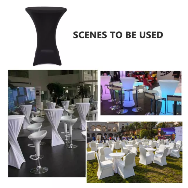 Black Stretch Cocktail Table Cover Spandex Fitted Tablecloth Wedding Party Decor