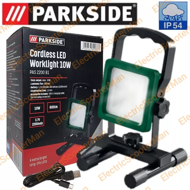 Luce da lavoro a LED Wireless per Parkside X20V Max batteria agli