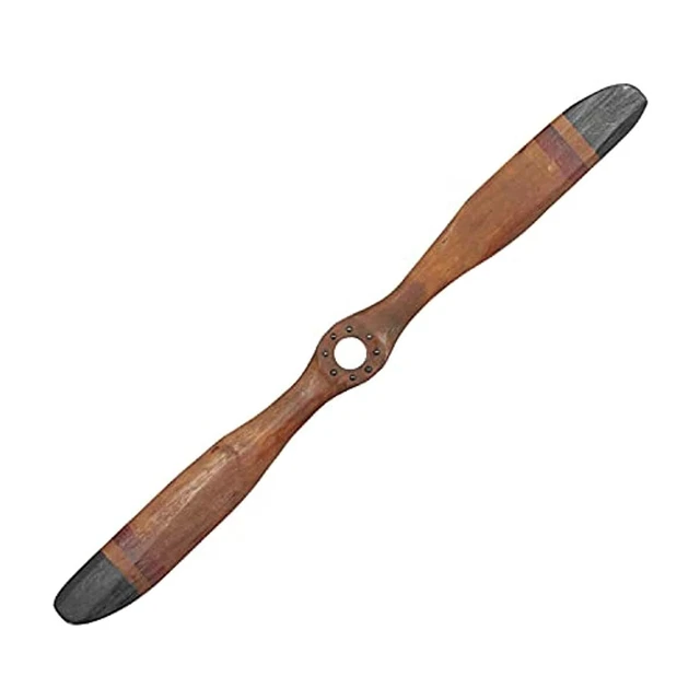 Wooden Airplane Propeller Vintage Aviation Home Wall Decor Traditional Brown