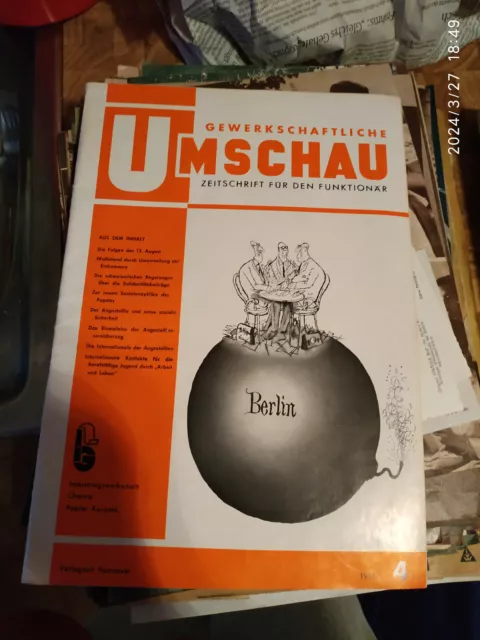 Zeitung Umschau Gewerkschaft 1961