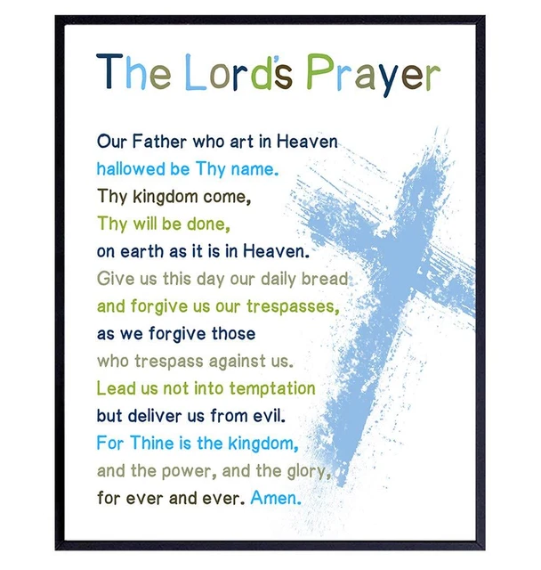 LORDS PRAYER BIBLE Verse Wall Art Religious Scripture Boys Room Decor