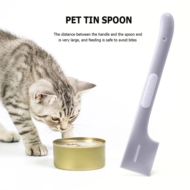 Cuchara enlatada de gran capacidad cuchara de distribución de alimentos para gatos suministros para perros (gris)