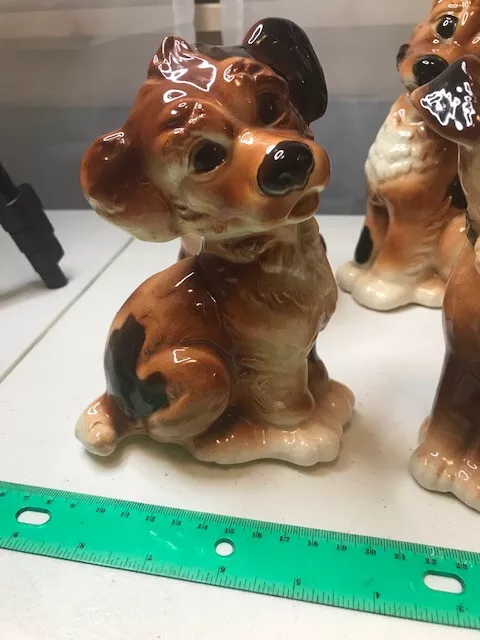 Vintage 1950s Royal Copley Ceramic Brown Puppy Dog Figurine Statue