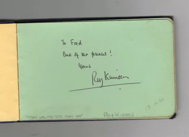 Roy Kinnear - Hand-Signed Album Page  1963  That Was The Week That Was