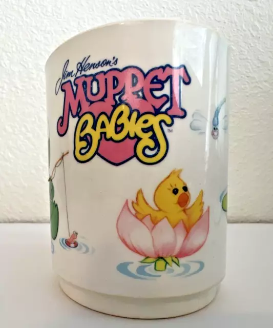 Rare Vintage 1986 Jim Hensons Muppet Babies Mug Plastic DEKA Cup USA Rowlf Gonzo