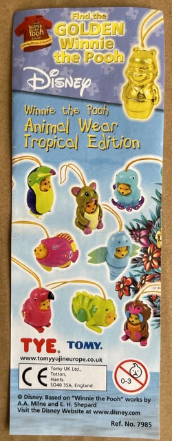 Winnie The Pooh Animal Wear Tropical Edition Disney Tomy Cartine