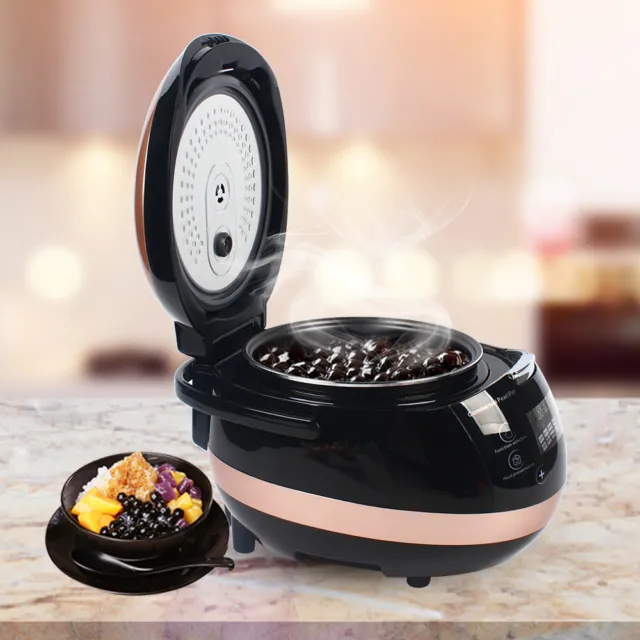 110V Commercial Automatic Pearl Pot Black Tapioca Cooker Pearl Maker Non-Stick
