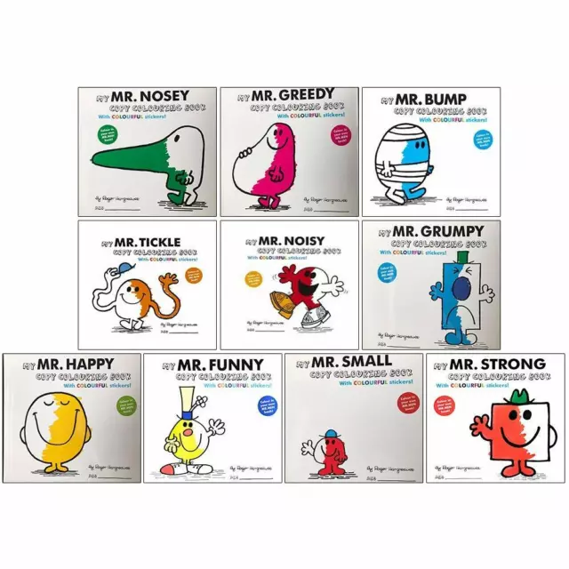 MR MEN COLOURING Book Mr Nosey Colouring Book With Stickers Brand New ...