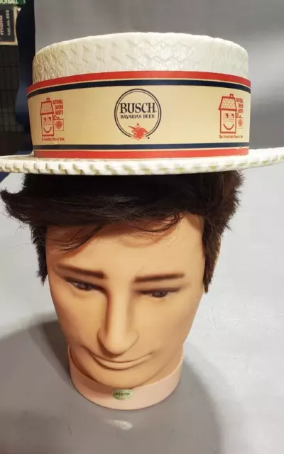 Vintage Busch Bavarian Beer  Styrofoam  Foam Hat  Promo National Tavern Month