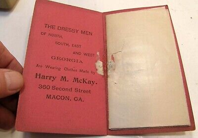 ANTIQUE 1905 FOLDING MAP GEORGIA ADVERTISING HARRY McKAY MACON CLOTHING TAILOR 3