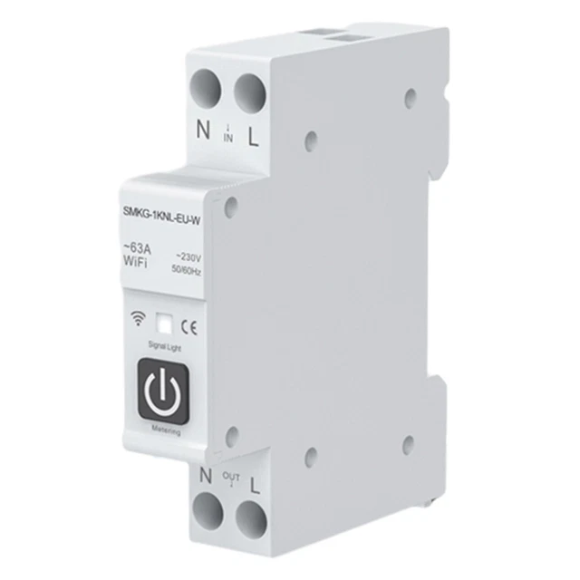 Interruttore Intelligente WiFi Su Guida Din 1P 16A Per Tuya: Controllo Remoto, Timer E Monitoraggio Energetico